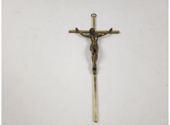 Large Brass 9.5' Wall Crucifix