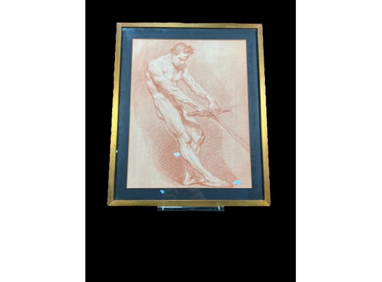 Vintage Nude Male Wall Art Unsigned
