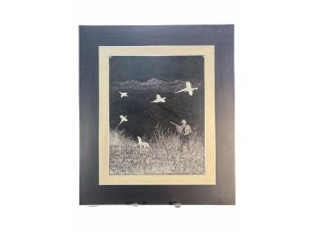 Vintage Hunting Etching Two Over Your Head Signed Kuhl