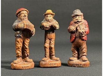 Set Of Three Syroco Hilbilly Band Figurines
