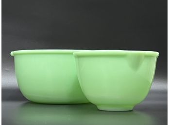 Set Of Two Jadeite Mixing Bowls