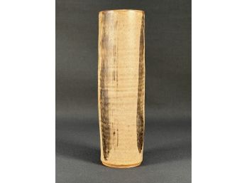 Tall Pottery Vase With Earth Tone Glaze