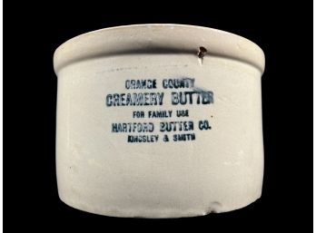 Vintage Hartford Orange County Creamery Butter Crock