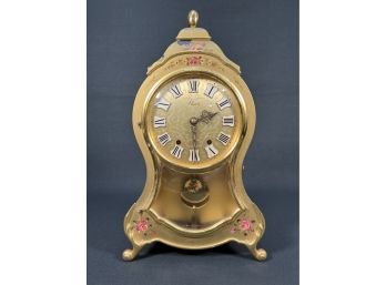 Vintage Eluxa Grosjean Neuchatel Mantle Clock And Shelf