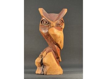 Vintage Woodwell Carved Owl Figure