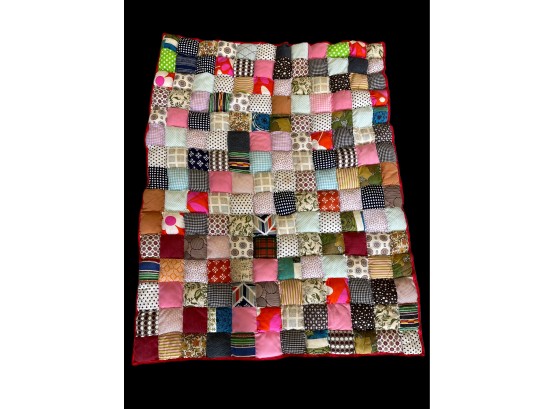 A Hand Made Quilt With Lots Of Bright Color - 54x44