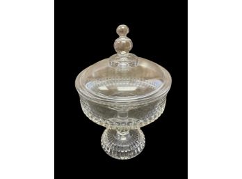 A Glass Lidded Candy Dish With Great Detail