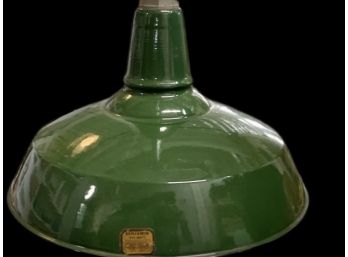 Vintage Industrial Green Enamel Pendant Light