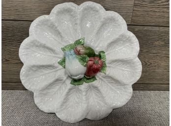 Italian Made Porcelain Serving Dish With Beautiful Vegetable Center