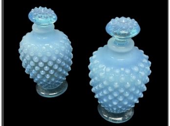 Blue Hobnail Perfume Bottles