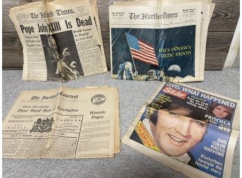 A Mix Lot Of Old Newspapers