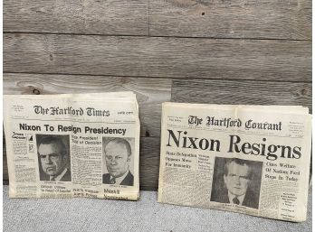 Hartford Times & Hartford Courant Nixon Resigns 1974
