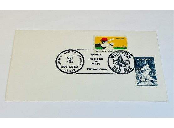 Babe Ruth  Game 4  Boston Red Soxs Vs Mets First Day Cover Stamp And Envelope