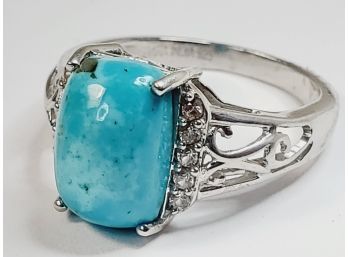 Tiara Sterling Silver Turquoise Beautiful Ring