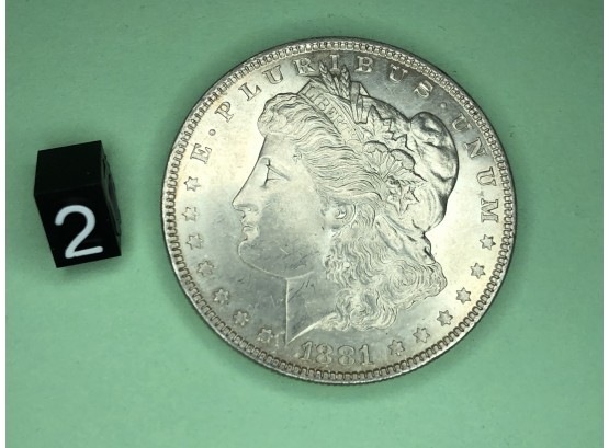 Coin #2 - 1881 Estate Fresh Silver Dollar Coin / Morgan Dollar Coin - 90 Percent Pure Silver (2 Of 17)