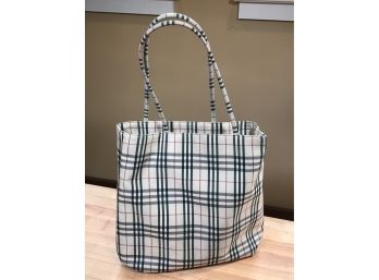Very Nice BURBERRY Style Bag - Classic Nova Check Burberry Style Fabric - Sold As Is - Read Full Listing