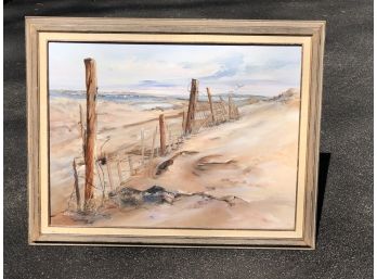 Wonderful Vintage Seaside Oil On Canvas By Jo McGrath - Listed Connecticut Artist - Lovely Painting