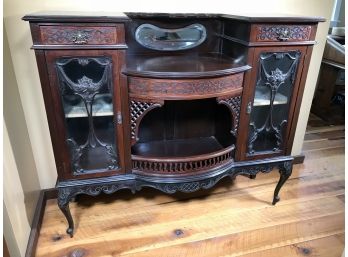 Gorgeous Antique Server / Cabinet With Carved Details - Very Well Made - 1860-1880 - Beautiful & Functional