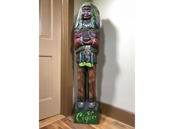 Fabulous Vintage Cigar Store Indian - All Hand Carved - Made By John Thorpe - Great Expression - Nice Paint
