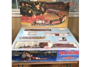 Large G Gauge Train Set By BACHMANN - Locomotive - Tender & Three Cars With Other Accessories In Original Box