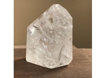 Large Chunk Of Rock Crystal - About The Size Of Medium Sized Cantaloupe - Very Pretty Piece - Beautiful !