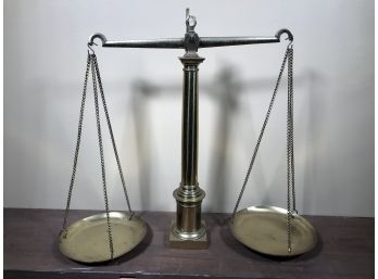 Nice Vintage Brass Balance Scale - Scales Of Justice - Nice Decorative Piece - Solid Brass - Nice Piece