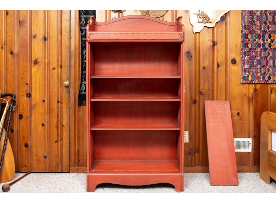 Red Farmhouse Standing Open Bookcase