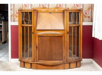 Antique Curio Cabinet With Writing Desk