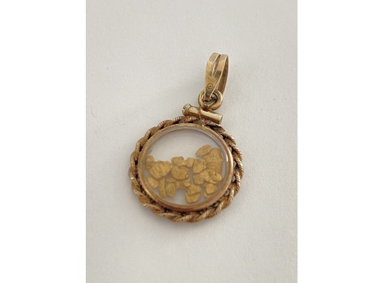 Genuine Placer Gold Nuggets In Glass Locket
