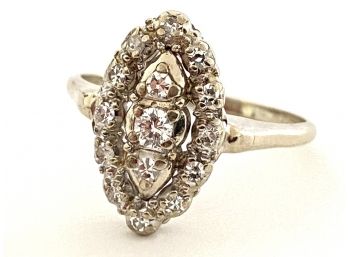 14K White Gold Art Deco Diamond Ring