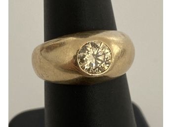 Vintage Men's 14K Yellow Gold Large Yellow  Diamond Ring