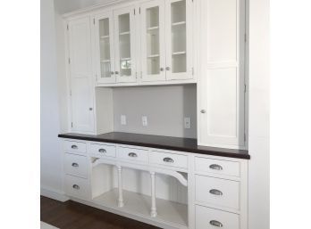 A Wood Custom Crafted Built In Cabinet With Glass Uppers - Rutt Cabinets