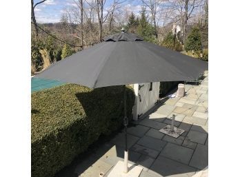 A Black Suncrylic Pool Umbrella - Crank - Tilt