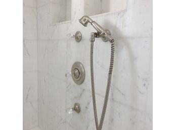 A Set Of Waterworks Shower Controls - Polished Nickel Finish