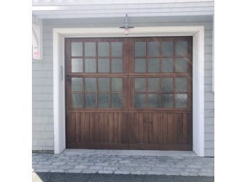 A Solid Wood 16 Lite Garage Door With Waterfall Glass And Liftmaster MyQ Opener - 2/2