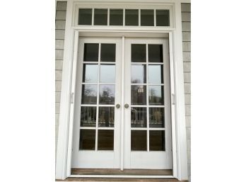 2 Sets Of Double French Doors, Thermopane,  With Transom Lite, LR & DR