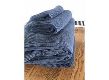 A Collection Of Restoration Hardware 100 Cotton Towels - Navy
