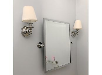 A Pair Of Chrome Plated Sconces
