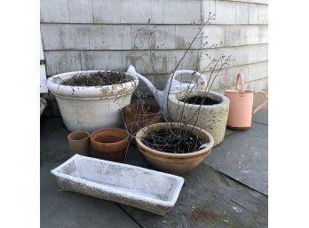 A Collection Of Garden Pots And Accessories