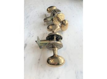 45 Omnia Polished Brass Egg Knob Lock-sets - Retail $175 Each