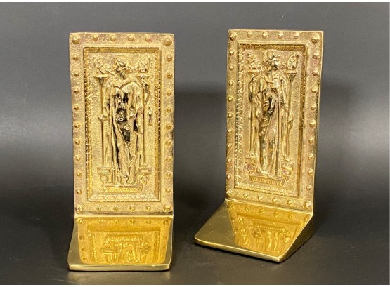 Vintage Brass Bookends, The Doors To The Library Of Congress, Virginia Metalcrafters