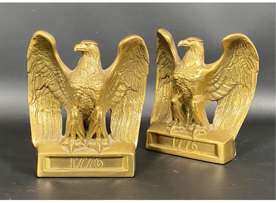 Vintage Brass American Eagle Bookends