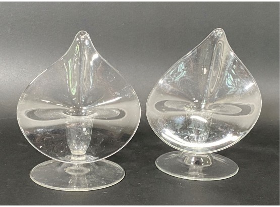 A Very Interesting Pair Of Glass Candlesticks