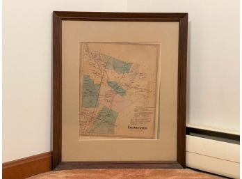 A Vintage Framed Map, Farmington, CT