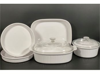 A Great Collection Of French White Bakeware By Corning