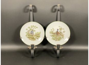 A Pair Of Vintage Taper Candle Sconce Plate Holders