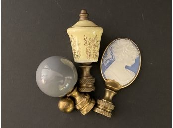 A Small Collection Of Finials, Including A Cameo Finial