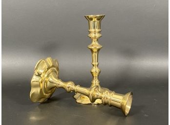 A Stately Pair Of Baldwin Brass Candlesticks, Historic Deerfield Collection