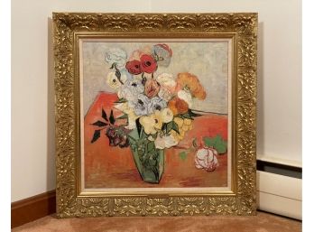 Vincent Van Gogh, Reproduction Oil On Canvas, Roses & Anemones