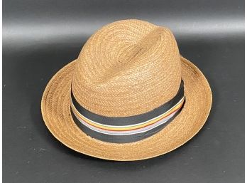 A Quality Vintage Straw Boater Hat, Calfas Hatters